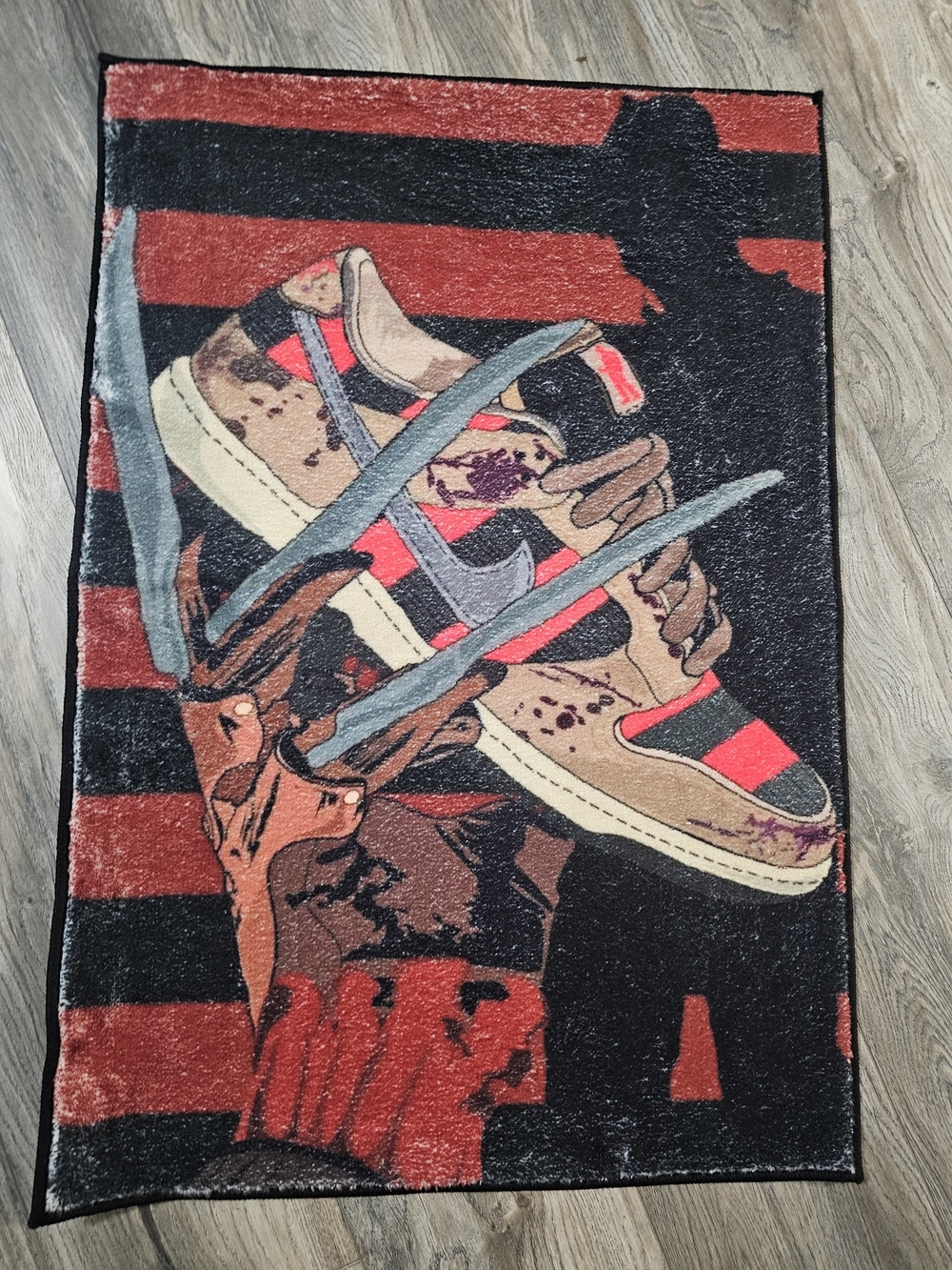 Freddy KRUGER Dunks Red and Black Home Rug